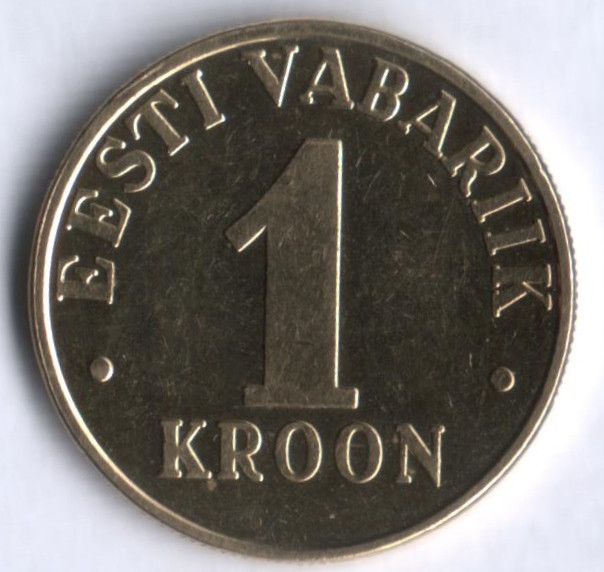 1 крона. 2001 год, Эстония.