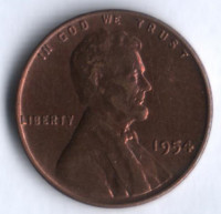 1 цент. 1954 год, США.
