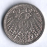 Монета 5 пфеннигов. 1908 год (G), Германская империя.