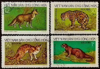 Набор почтовых марок (4 шт.). "Дикие животные (I)". 1973 год, Вьетнам.