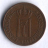 Монета 1 эре. 1926 год, Норвегия.