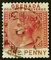 Почтовая марка. "Королева Виктория". 1883 год, Гренада.