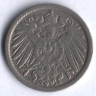 Монета 5 пфеннигов. 1909 год (A), Германская империя.