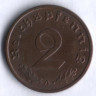 Монета 2 рейхспфеннига. 1938 год (A), Третий Рейх.