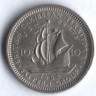 Монета 10 центов. 1962 год, Британские Карибские Территории.