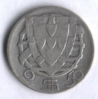 Монета 2,5 эскудо. 1943 год, Португалия.