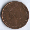 Монета 2 пенса. 1992(AA) год, Остров Мэн.