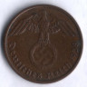 Монета 2 рейхспфеннига. 1938 год (D), Третий Рейх.