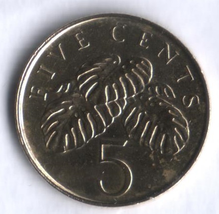 5 центов. 2000 год, Сингапур.