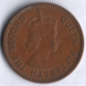 Монета 2 цента. 1971 год, Маврикий.