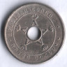 Монета 5 сантимов. 1920 год, Бельгийское Конго.