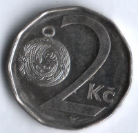 2 кроны. 2001 год, Чехия.