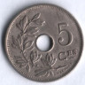 Монета 5 сантимов. 1928 год, Бельгия (Belgique).