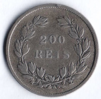Монета 200 рейсов. 1854 год, Португалия.