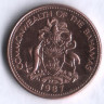 Монета 1 цент. 1987 год, Багамские острова.