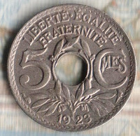 Монета 5 сантимов. 1923 год, Франция. "Рог изобилия".