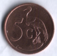 5 центов. 2001 год, ЮАР. (Afrika-Dzonga).
