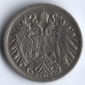 Монета 20 геллеров. 1907 год, Австро-Венгрия.