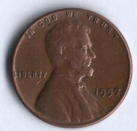 1 цент. 1957 год, США.