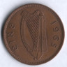 Монета 1 пенни. 1965 год, Ирландия.