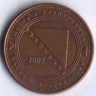 Монета 20 фенингов. 2007 год, Босния и Герцеговина.