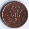 Монета 1 цент. 2012 год, Барбадос.