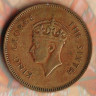 Монета 50 центов. 1951 год, Цейлон.