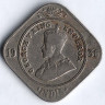 Монета 2 анны. 1936(b) год, Британская Индия.