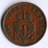 Монета 2 пфеннига. 1868(C) год, Пруссия.
