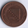 Монета 20 фенингов. 2008 год, Босния и Герцеговина.