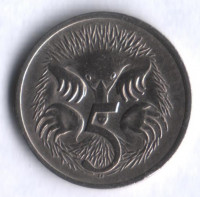 Монета 5 центов. 1974 год, Австралия.