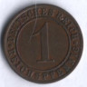 Монета 1 рейхспфенниг. 1924 год (A), Веймарская республика.