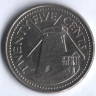 Монета 25 центов. 2006 год, Барбадос.