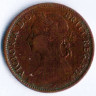 Монета 1 фартинг. 1886 год, Великобритания.