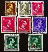 Набор почтовых марок (8 шт.). "Король Леопольд III". 1936-1946 годы, Бельгия.