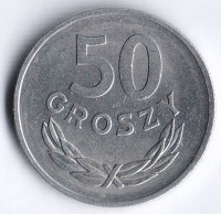 Монета 50 грошей. 1972 год, Польша.
