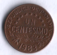 Монета 1 сентесимо. 1983 год, Панама.