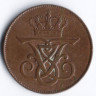 Монета 5 эре. 1908 год, Дания. VBP;GJ.