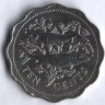 Монета 10 центов. 1987 год, Багамские острова.