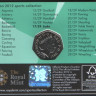 Монета 50 пенсов. 2011 год, Великобритания. Дзюдо.