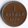Монета 1 дубль. 1938 год, Гернси.