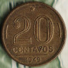 Монета 20 сентаво. 1949 год, Бразилия.