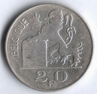 Монета 20 франков. 1950 год, Бельгия (Belgique).