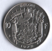Монета 10 франков. 1972 год, Бельгия (Belgie).