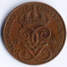 Монета 5 эре. 1916 год, Швеция. 