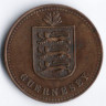 Монета 4 дубля. 1920 год, Гернси.