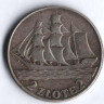 Монета 2 злотых. 1936 год, Польша. 15 лет морского порта Гдыня.