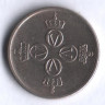 Монета 25 эре. 1977 год, Норвегия.