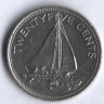 Монета 25 центов. 1977 год, Багамские острова.