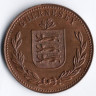 Монета 8 дублей. 1949 год, Гернси.